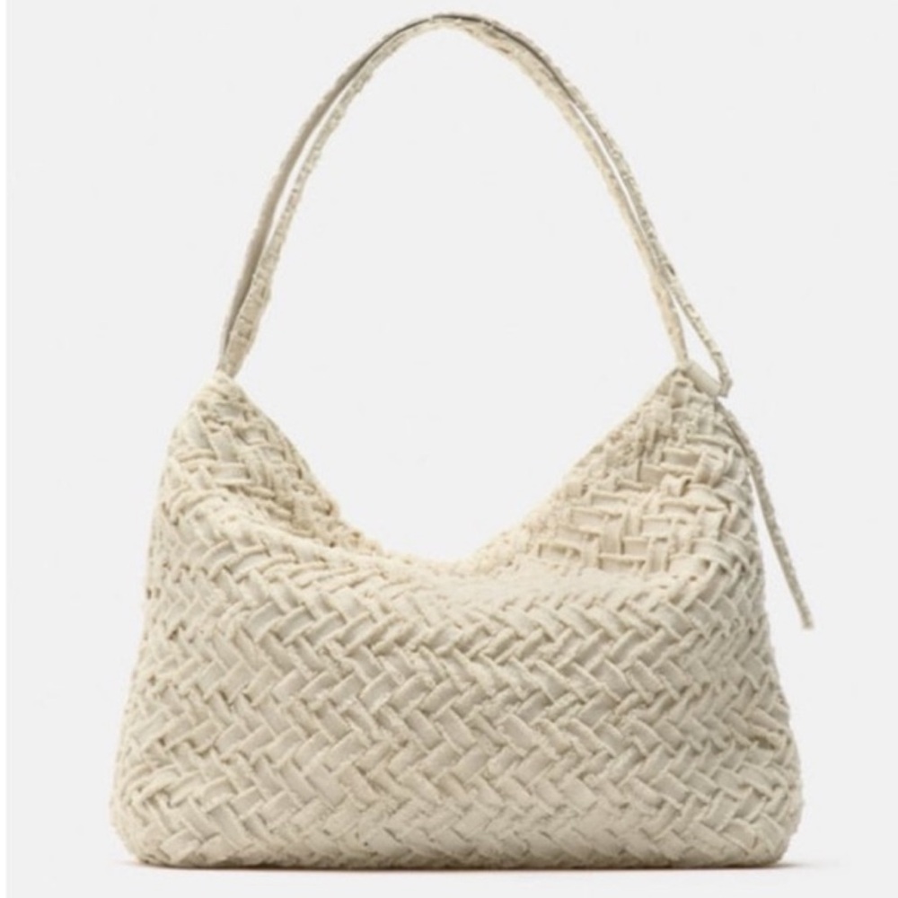 NWT Zara Woven Fabric Bag